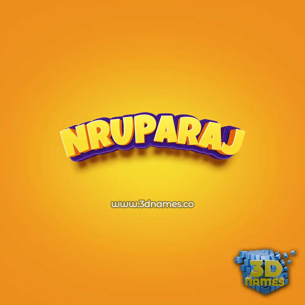 nruparaj in Orange Toon style - 3D name wallpaper