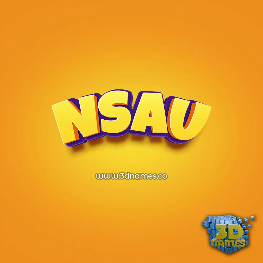 nsau in Orange Toon style - 3D name wallpaper