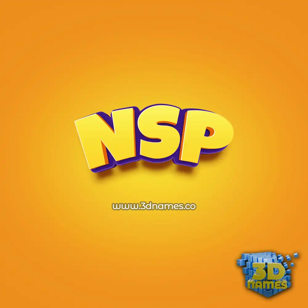 nsp in Orange Toon style - 3D name wallpaper