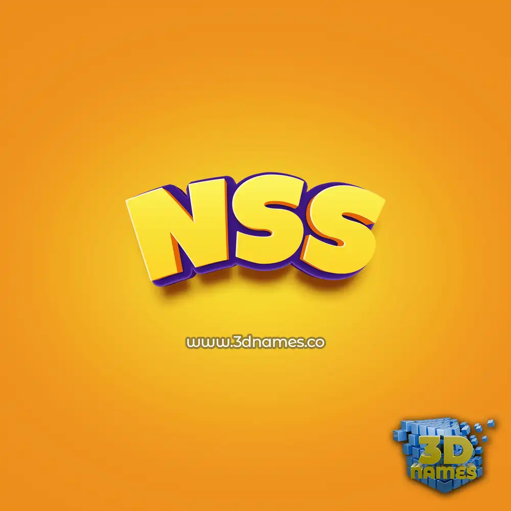 nss in Orange Toon style - 3D name wallpaper