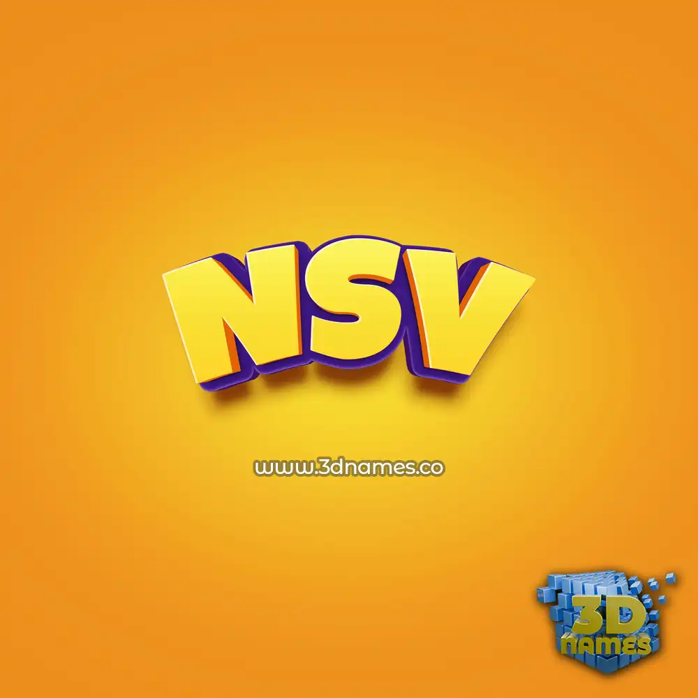 nsv in Orange Toon style - 3D name wallpaper