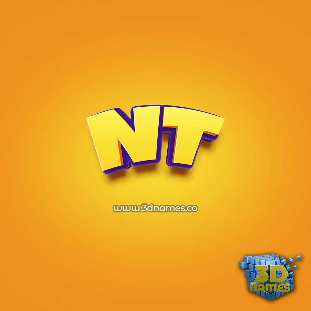 nt in Orange Toon style - 3D name wallpaper