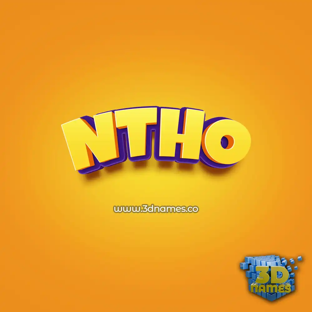 ntho in Orange Toon style - 3D name wallpaper