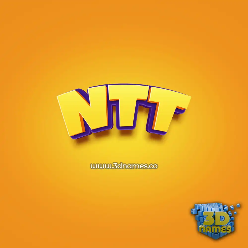 ntt in Orange Toon style - 3D name wallpaper