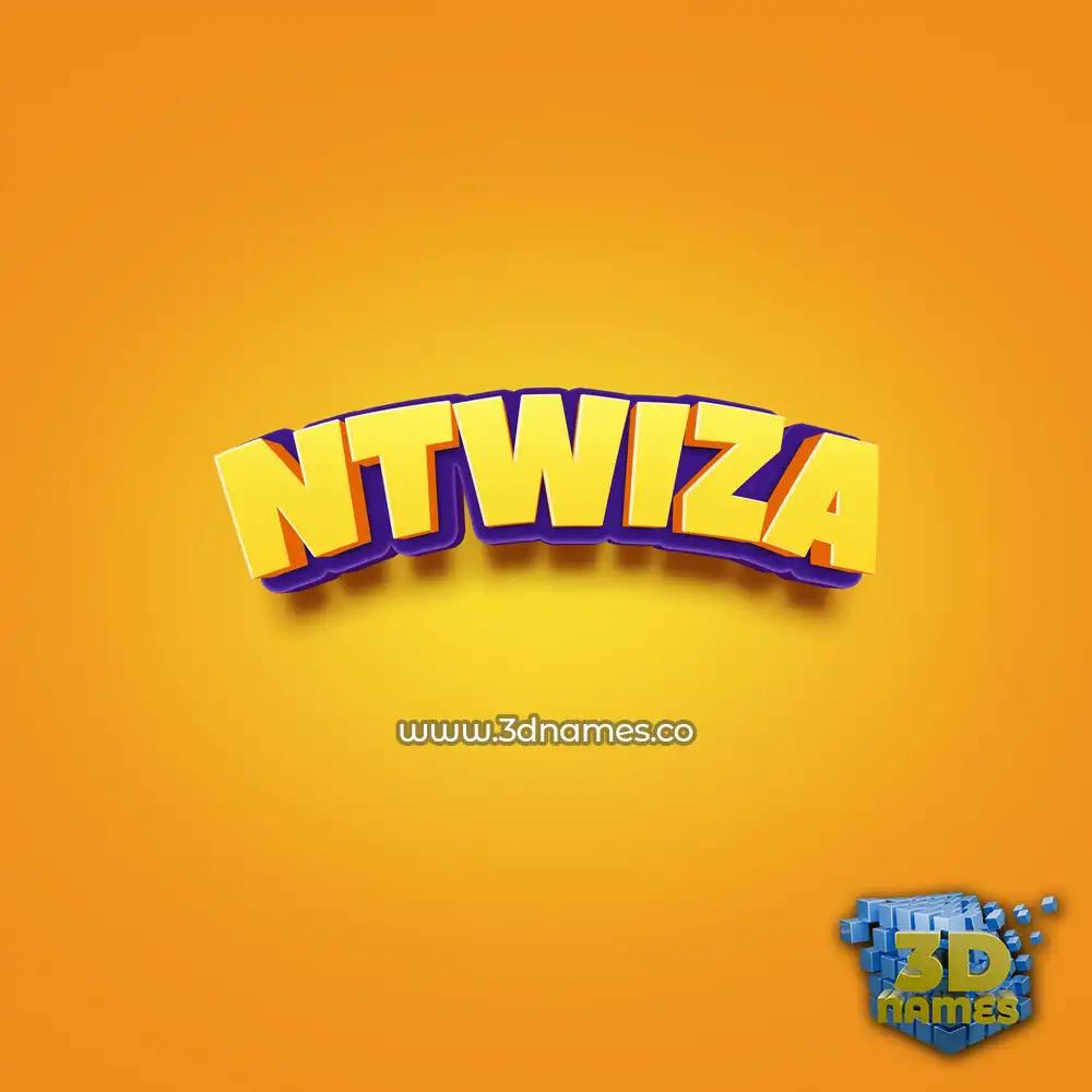 ntwiza in Orange Toon style - 3D name wallpaper