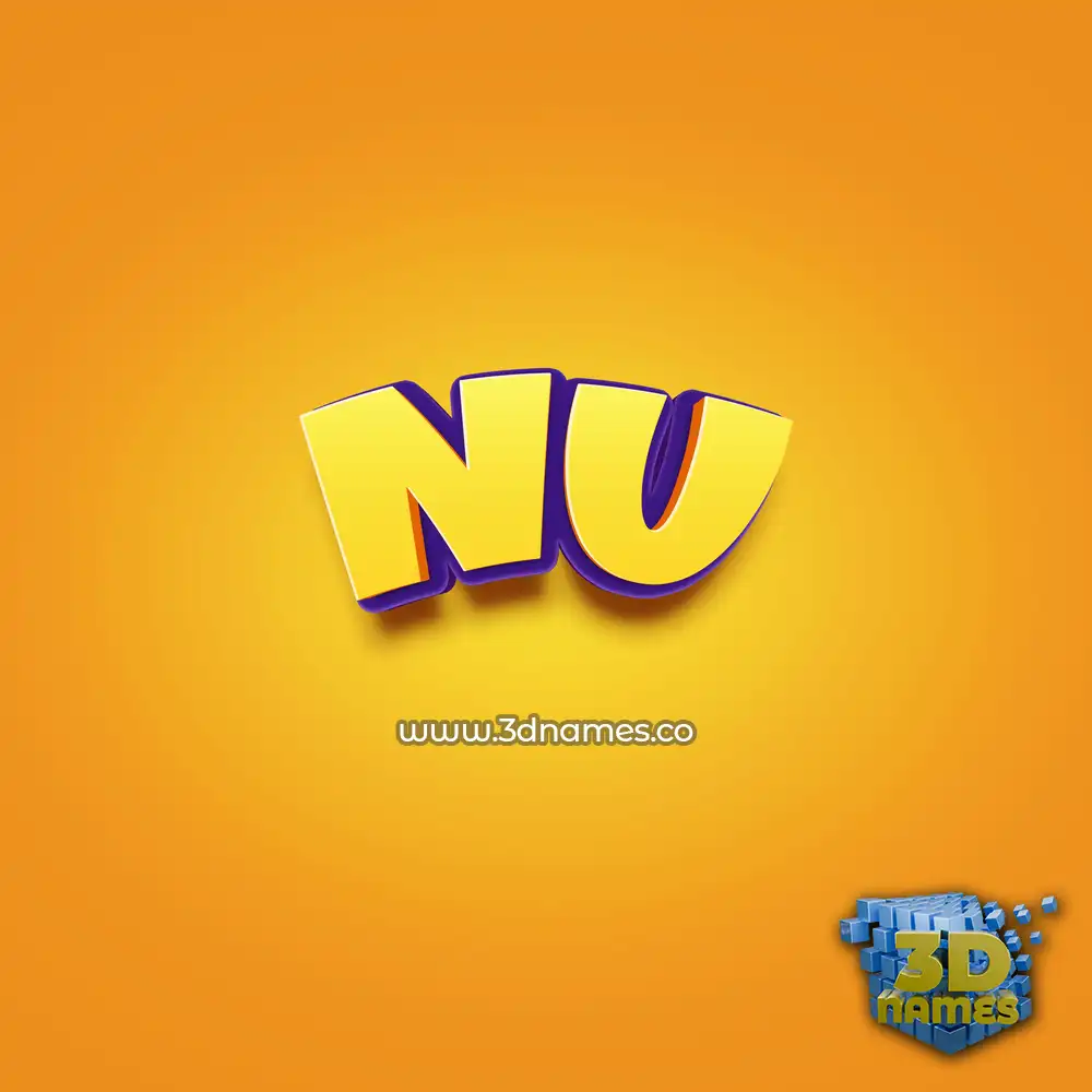 nu in Orange Toon style - 3D name wallpaper