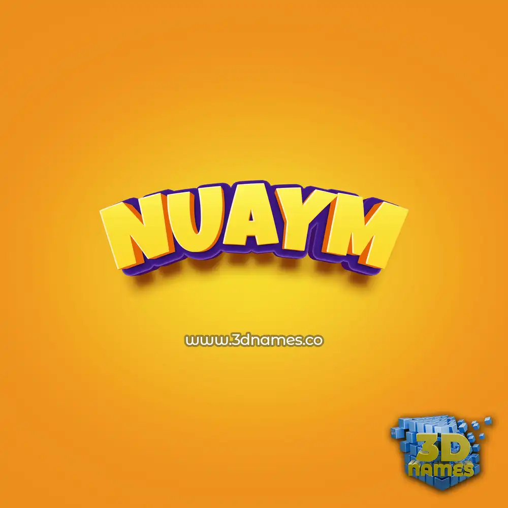 nuaym in Orange Toon style - 3D name wallpaper