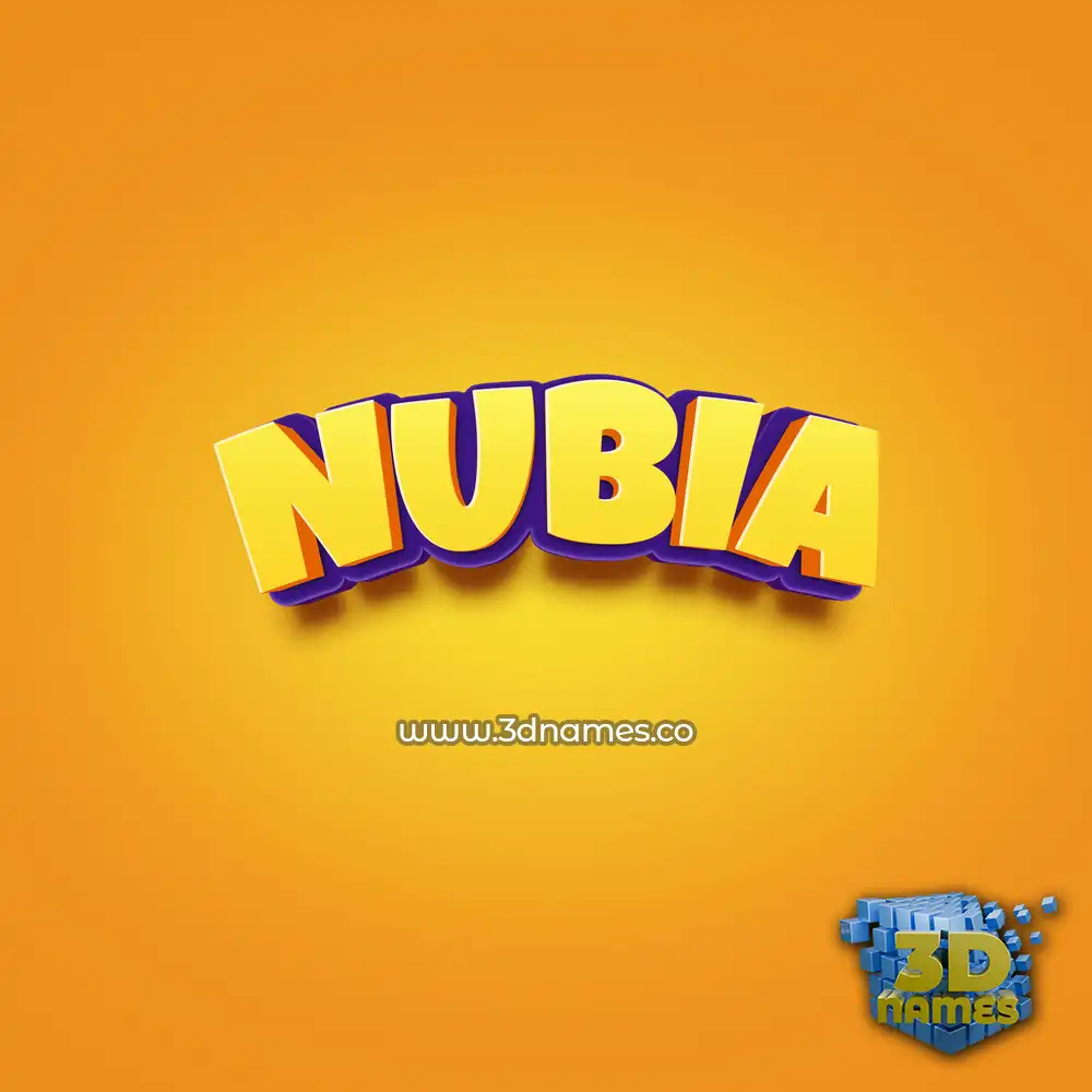 nubia in Orange Toon style - 3D name wallpaper