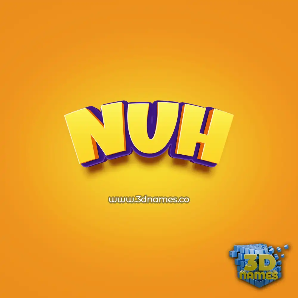nuh in Orange Toon style - 3D name wallpaper