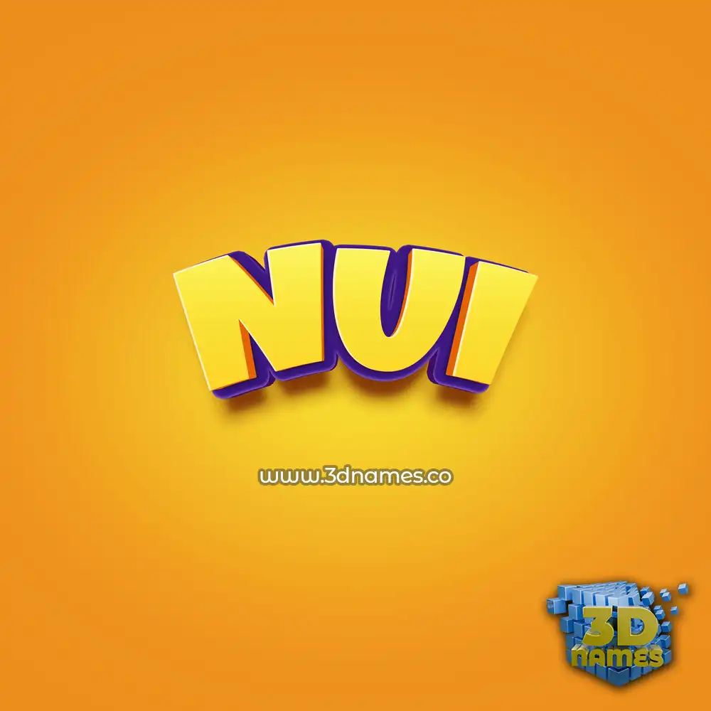 nui in Orange Toon style - 3D name wallpaper
