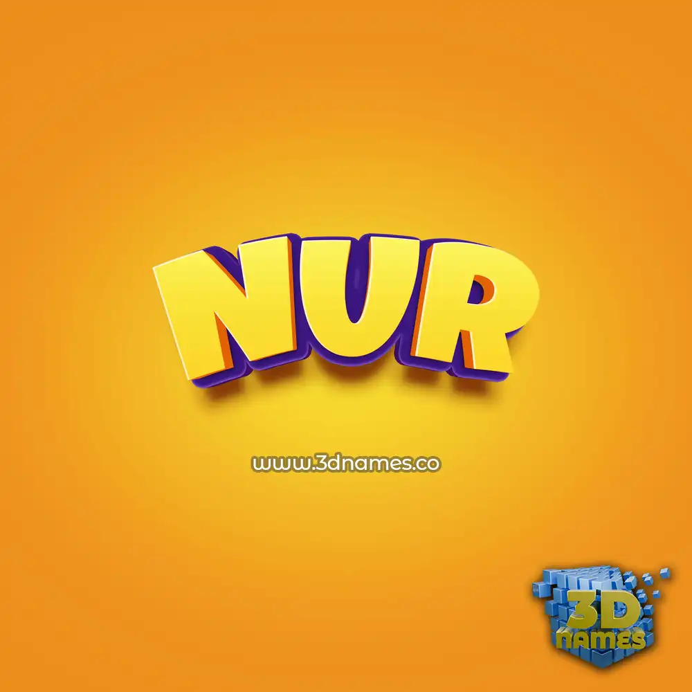nur in Orange Toon style - 3D name wallpaper