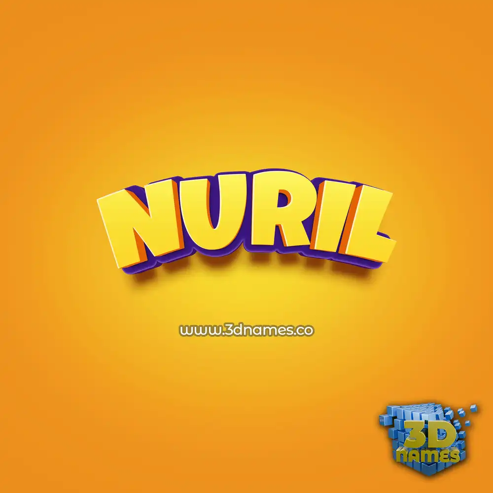 nuril in Orange Toon style - 3D name wallpaper