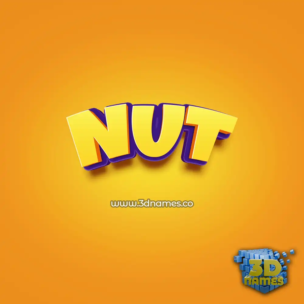nut in Orange Toon style - 3D name wallpaper