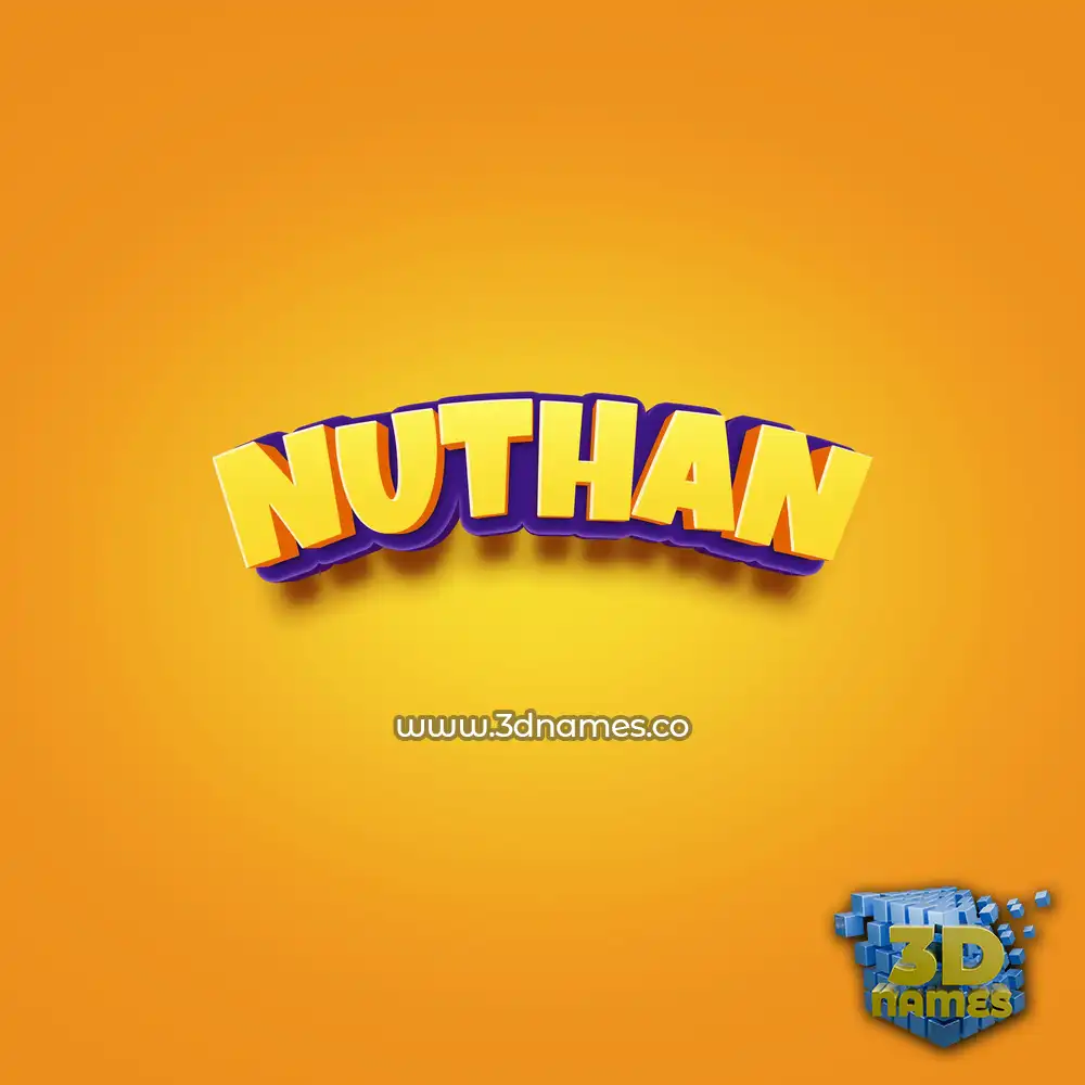 nuthan in Orange Toon style - 3D name wallpaper