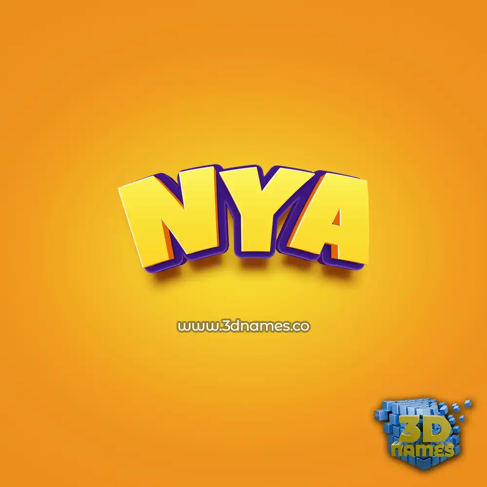 nya in Orange Toon style - 3D name wallpaper