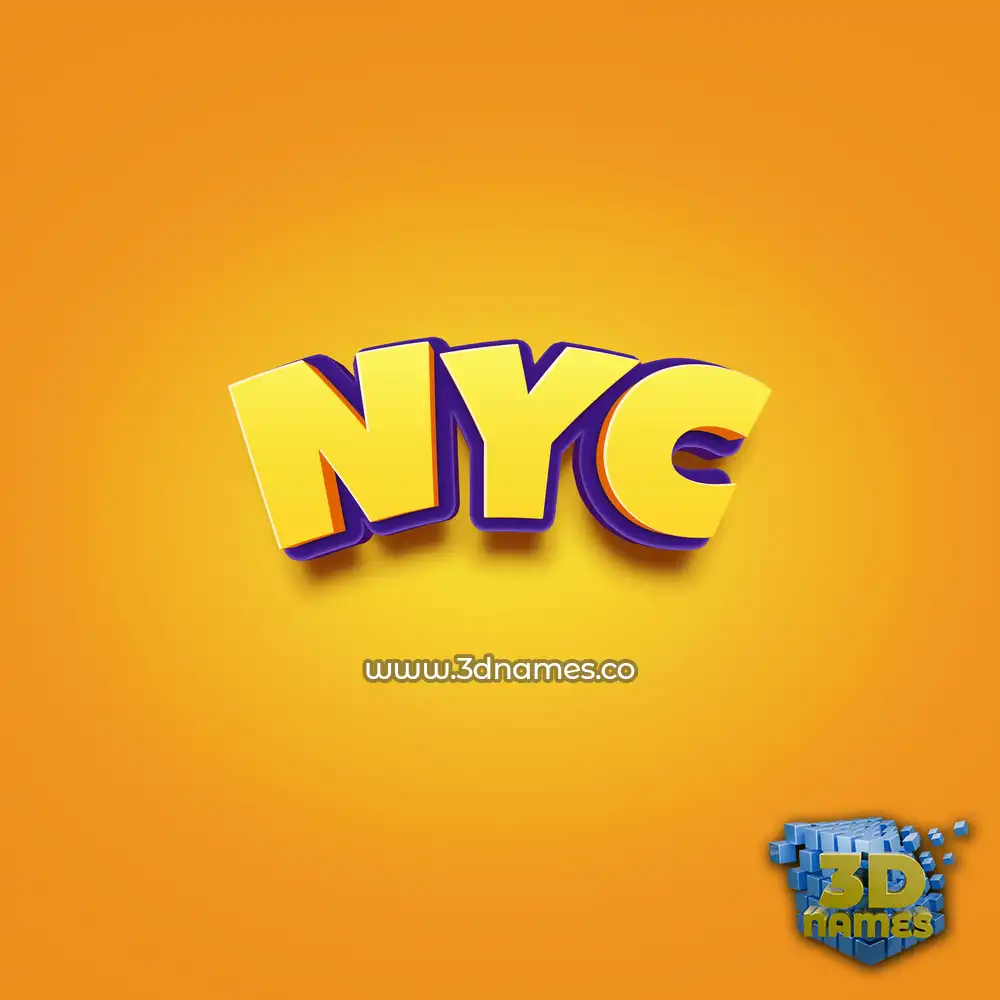 nyc in Orange Toon style - 3D name wallpaper