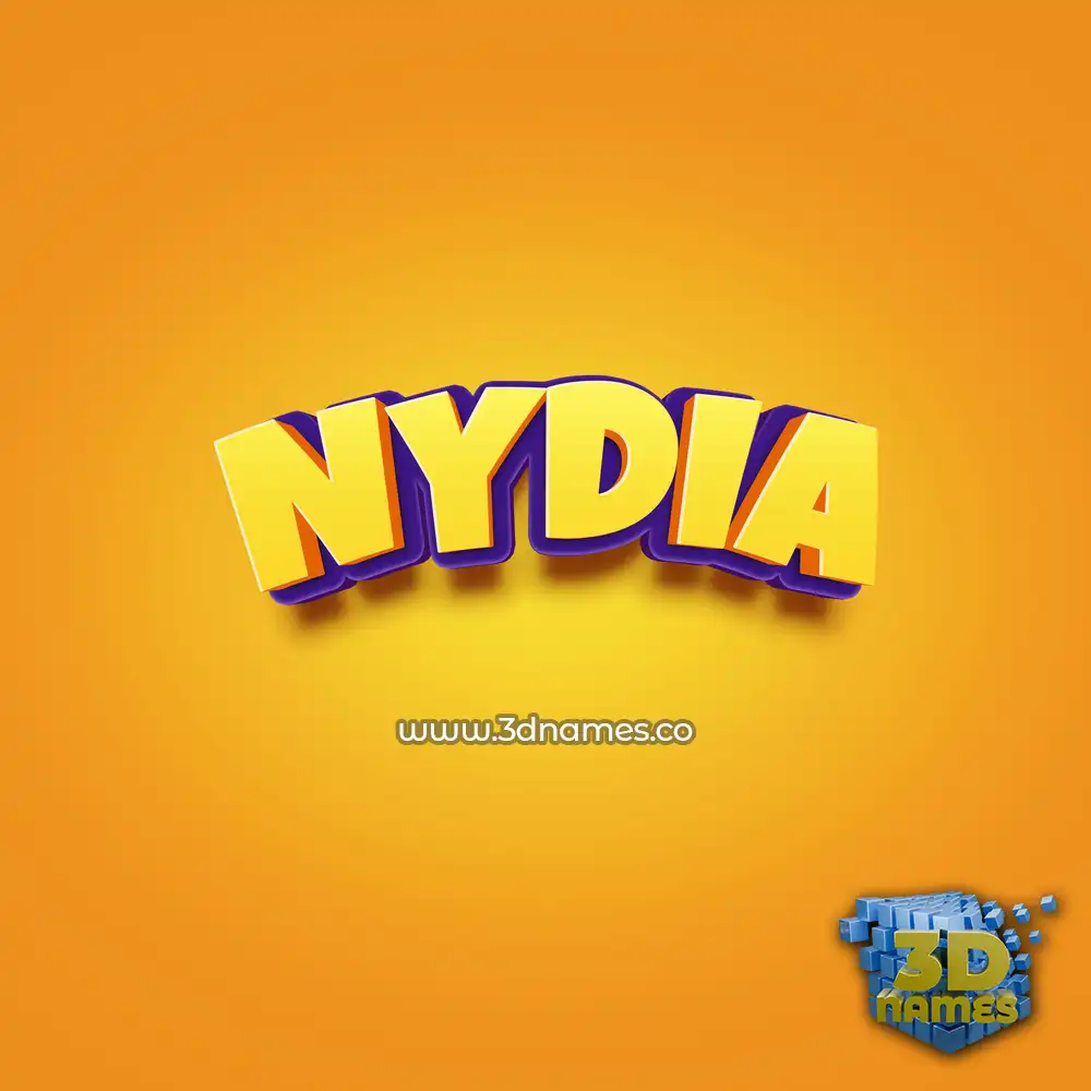 nydia in Orange Toon style - 3D name wallpaper