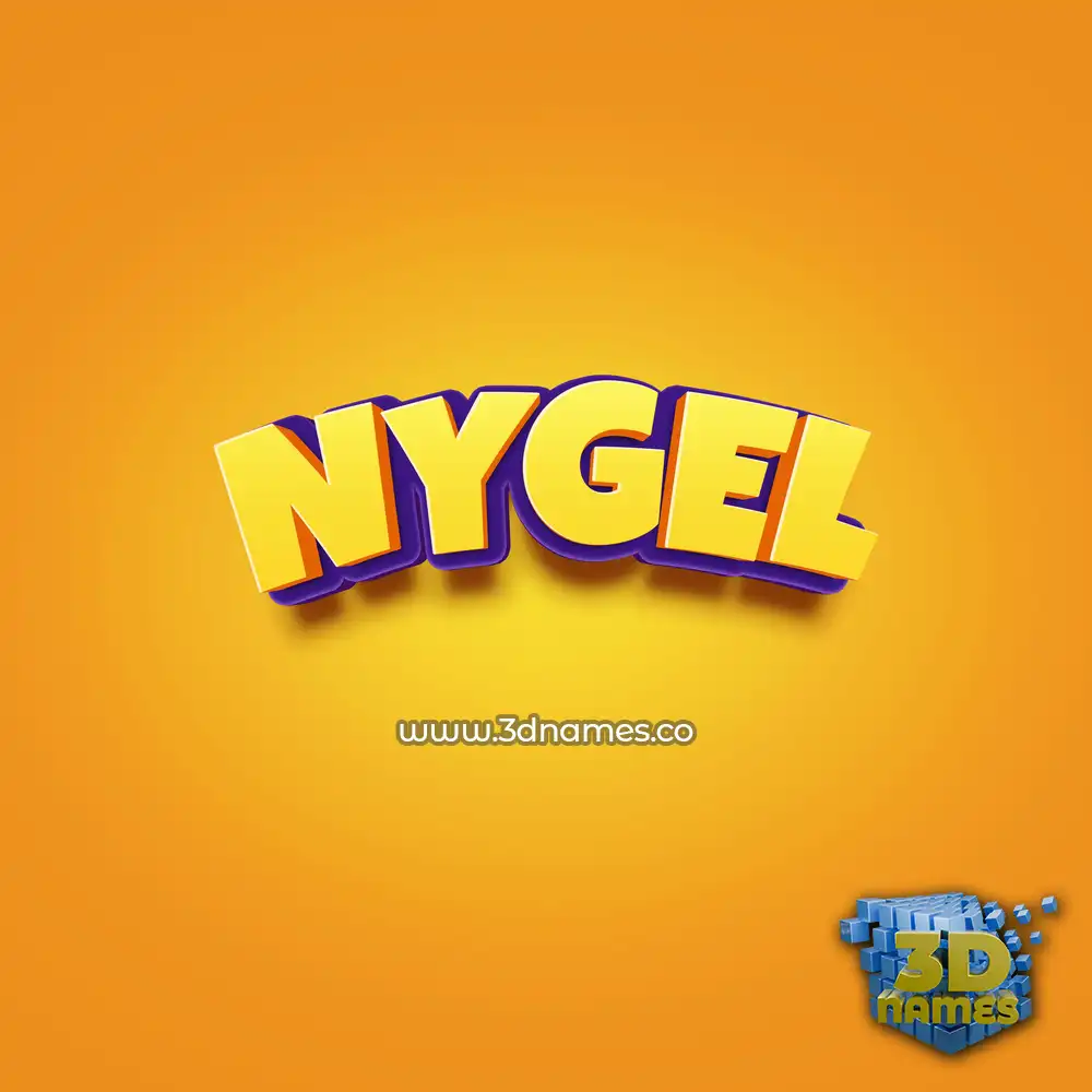 nygel in Orange Toon style - 3D name wallpaper