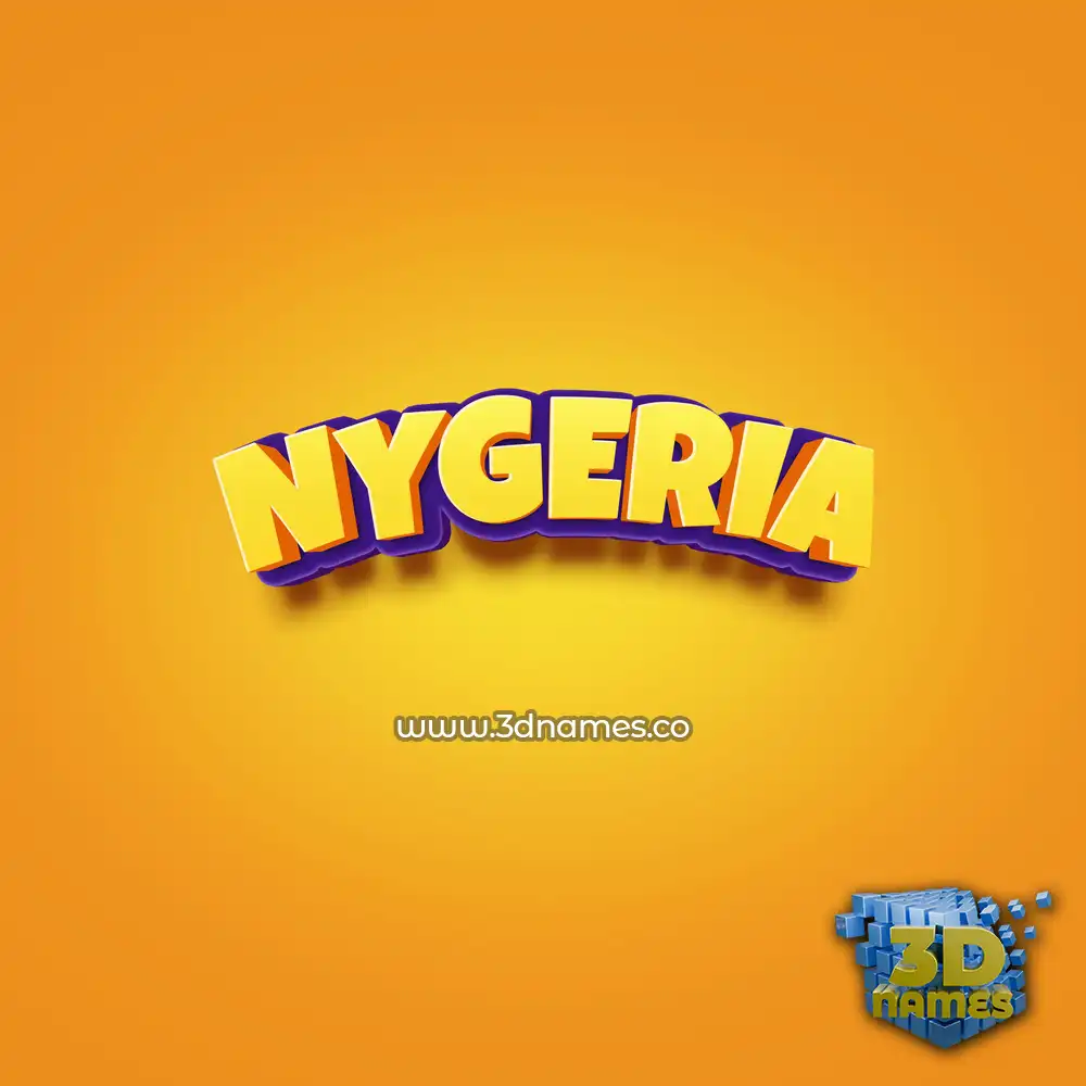 nygeria in Orange Toon style - 3D name wallpaper