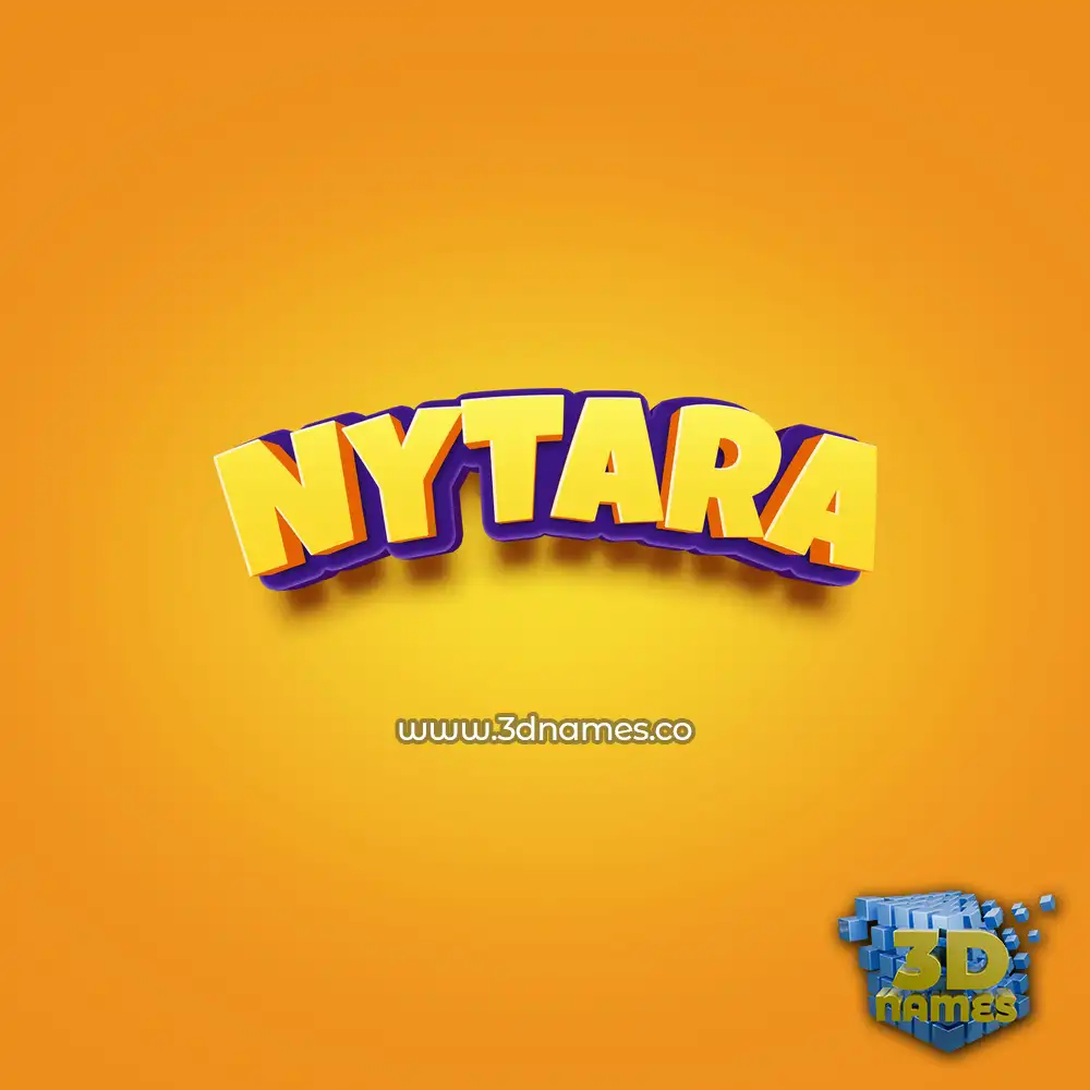 nytara in Orange Toon style - 3D name wallpaper