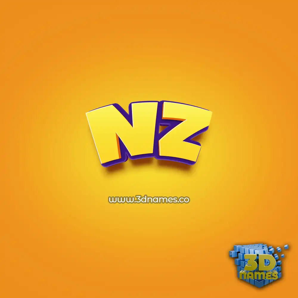 nz in Orange Toon style - 3D name wallpaper