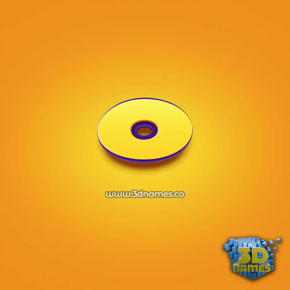 o in Orange Toon style - 3D name wallpaper