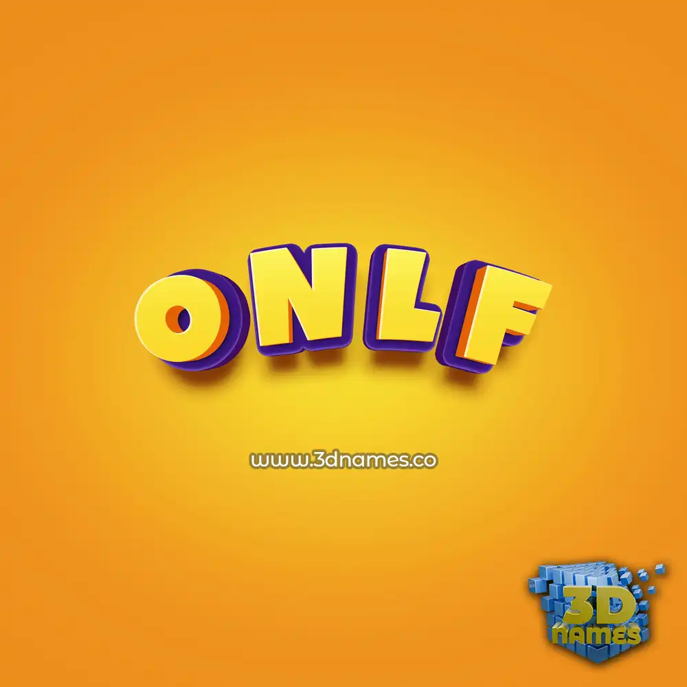 o n l f in Orange Toon style - 3D name wallpaper