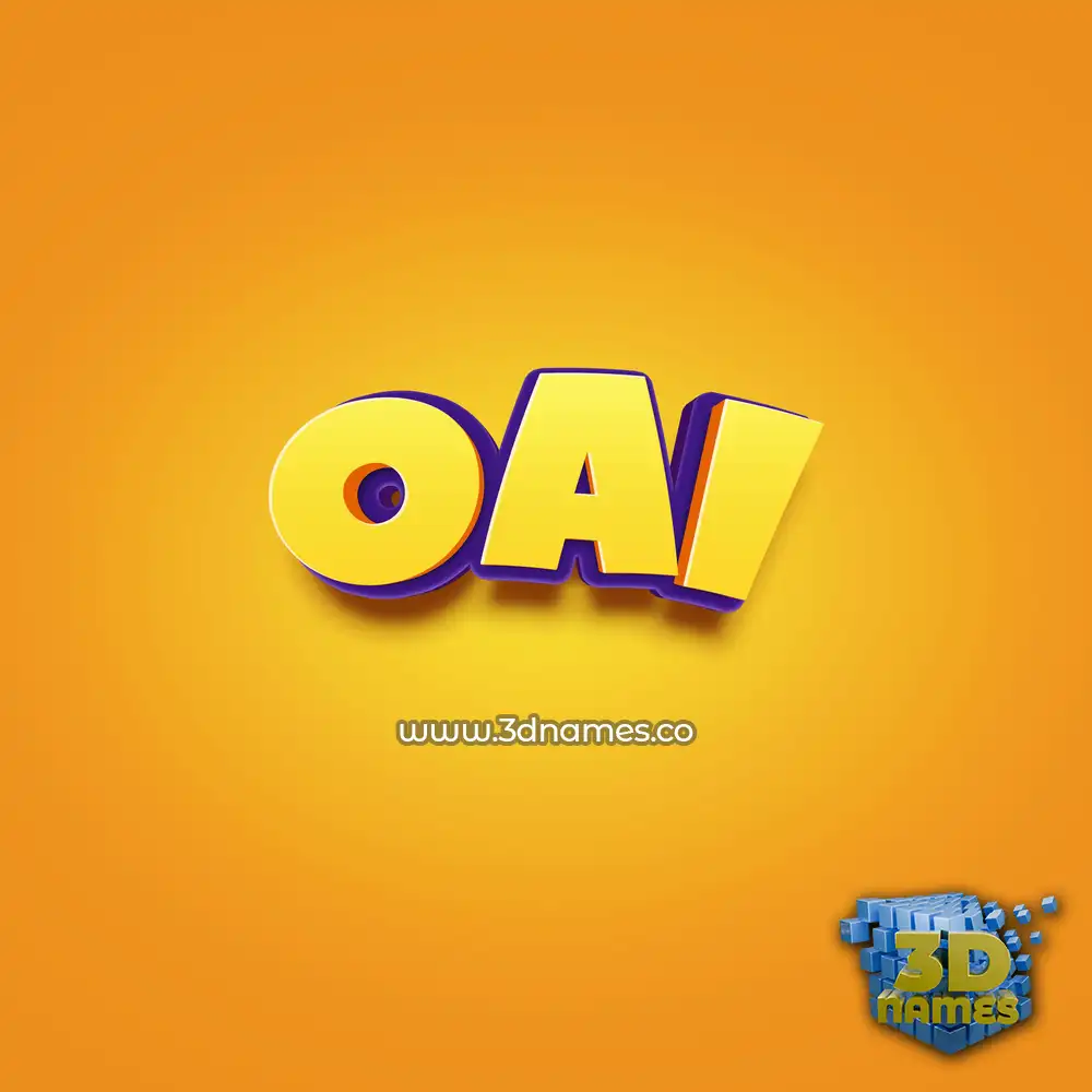 oai in Orange Toon style - 3D name wallpaper