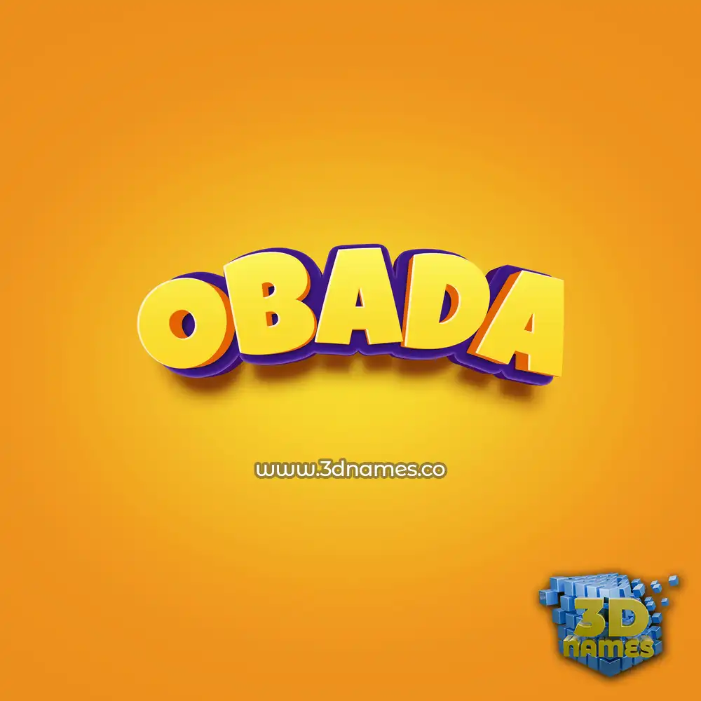 obada in Orange Toon style - 3D name wallpaper