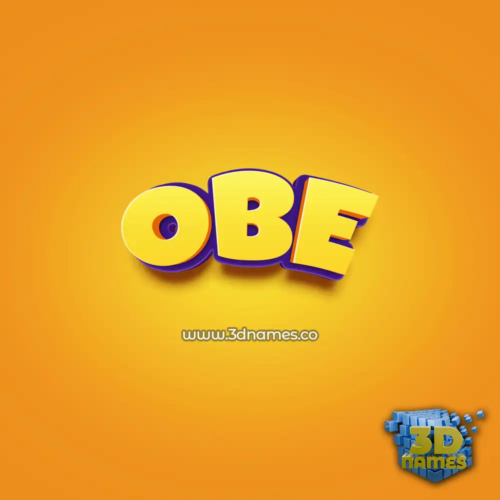 obe in Orange Toon style - 3D name wallpaper