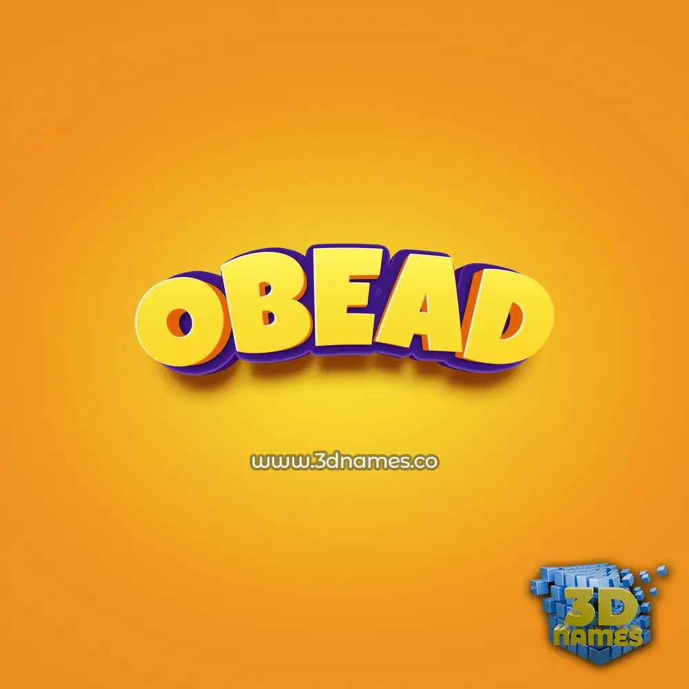 obead in Orange Toon style - 3D name wallpaper
