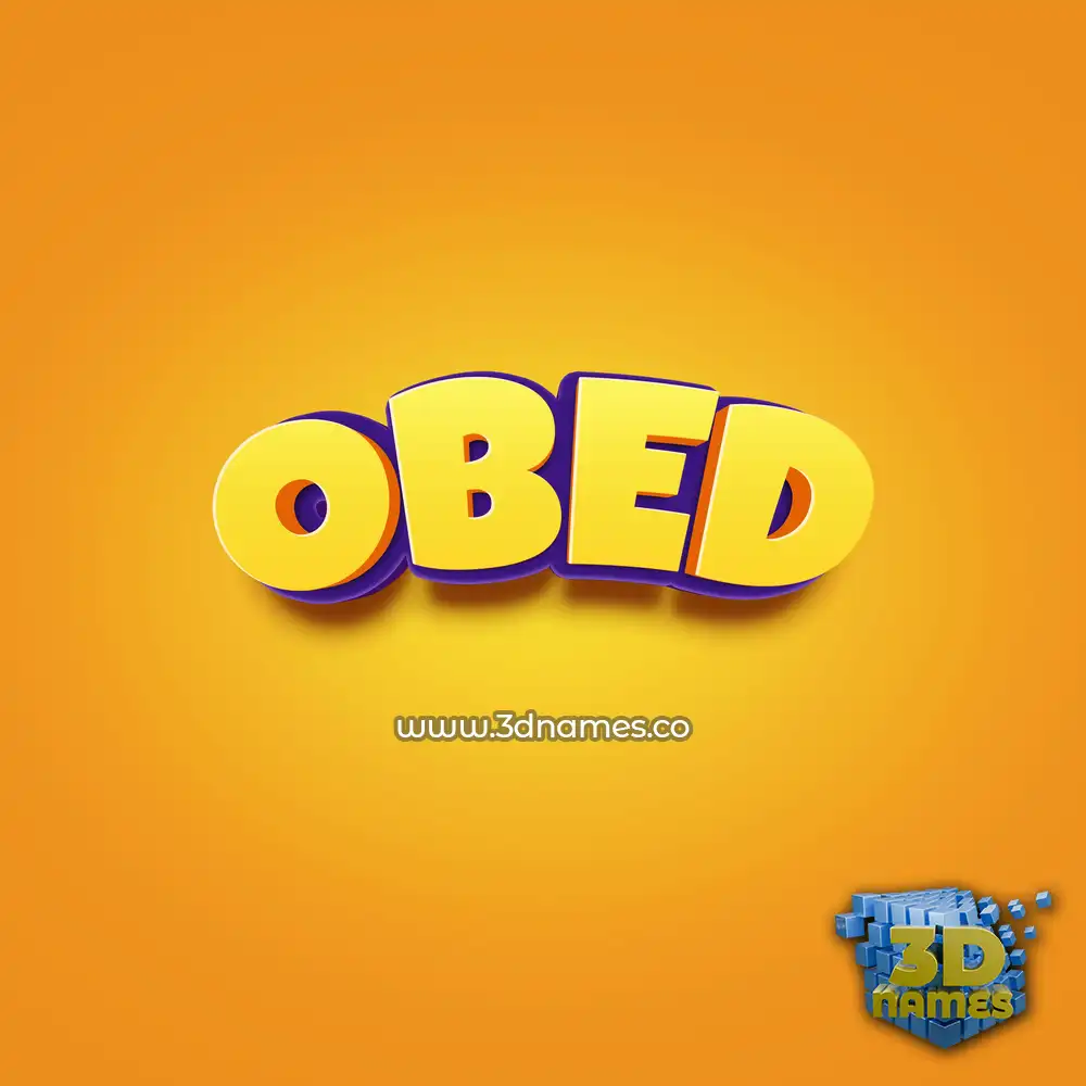 obed in Orange Toon style - 3D name wallpaper