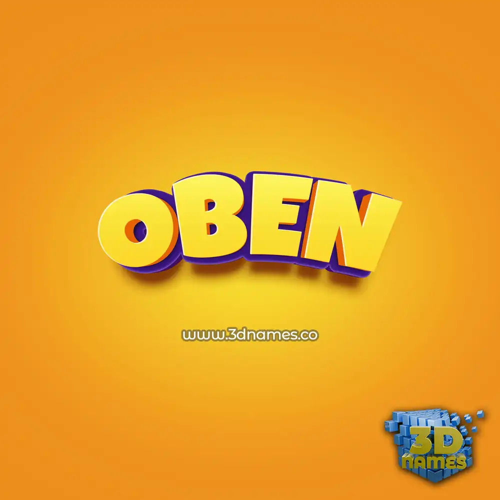 oben in Orange Toon style - 3D name wallpaper