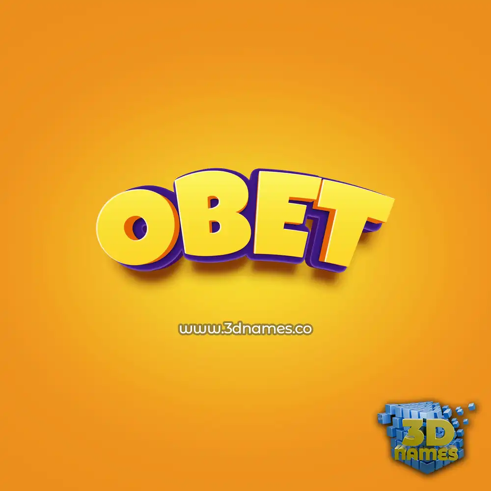 obet in Orange Toon style - 3D name wallpaper