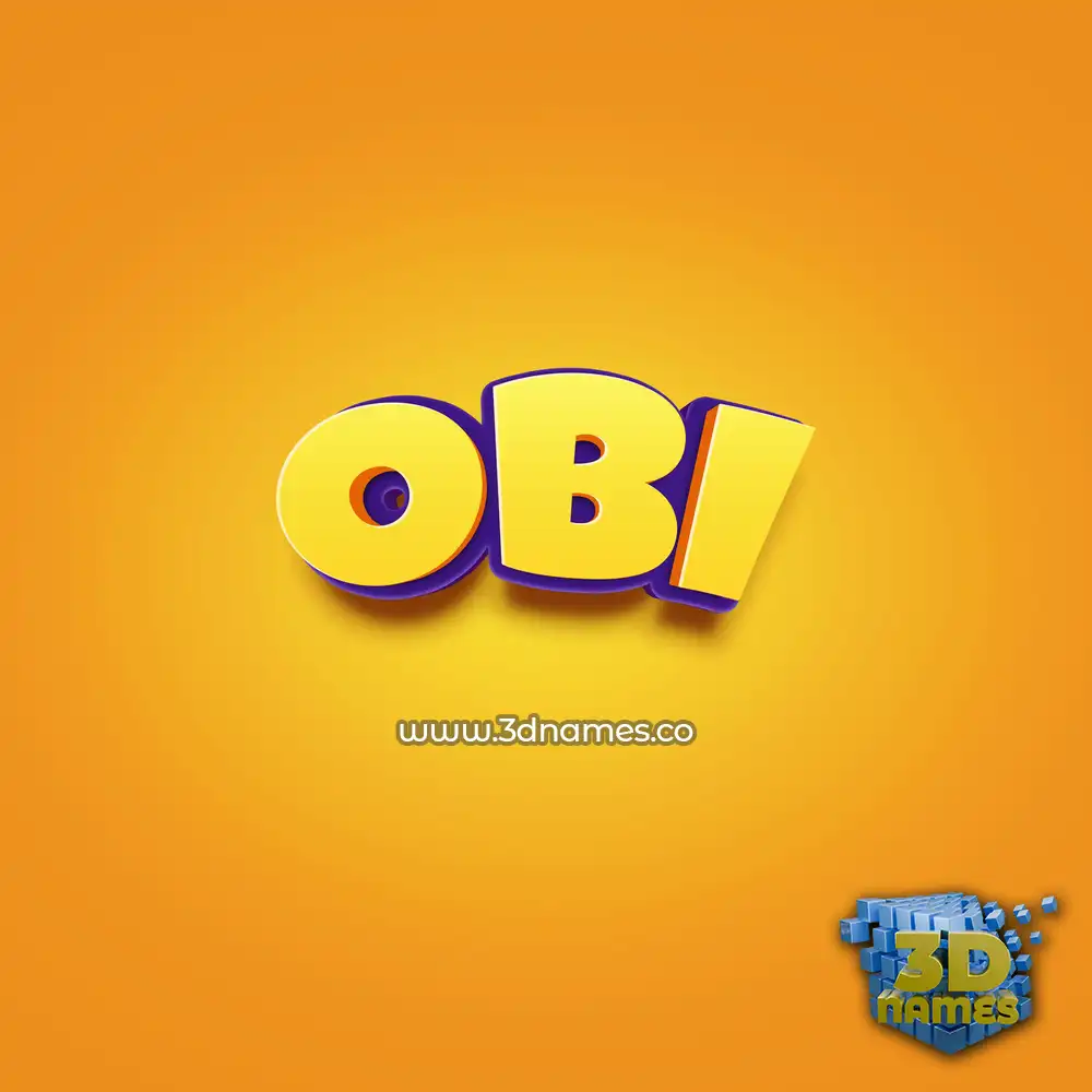obi in Orange Toon style - 3D name wallpaper