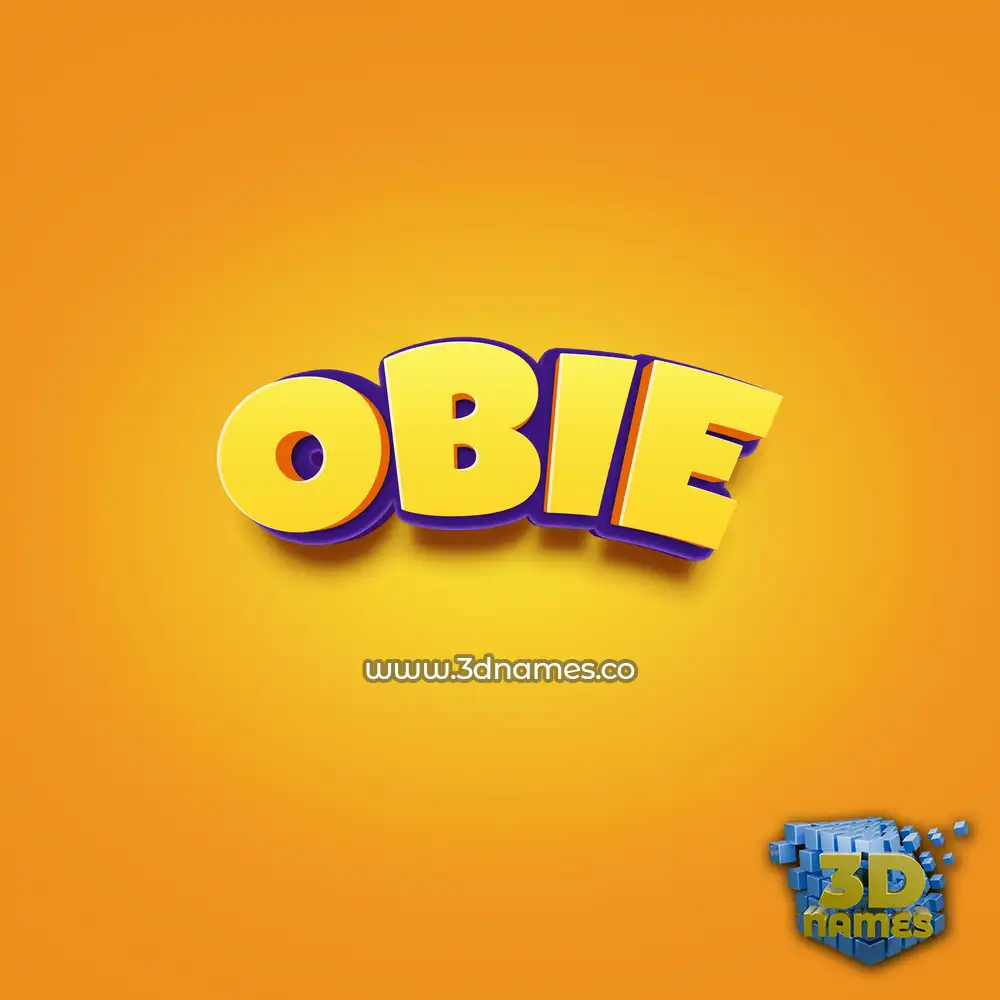 obie in Orange Toon style - 3D name wallpaper