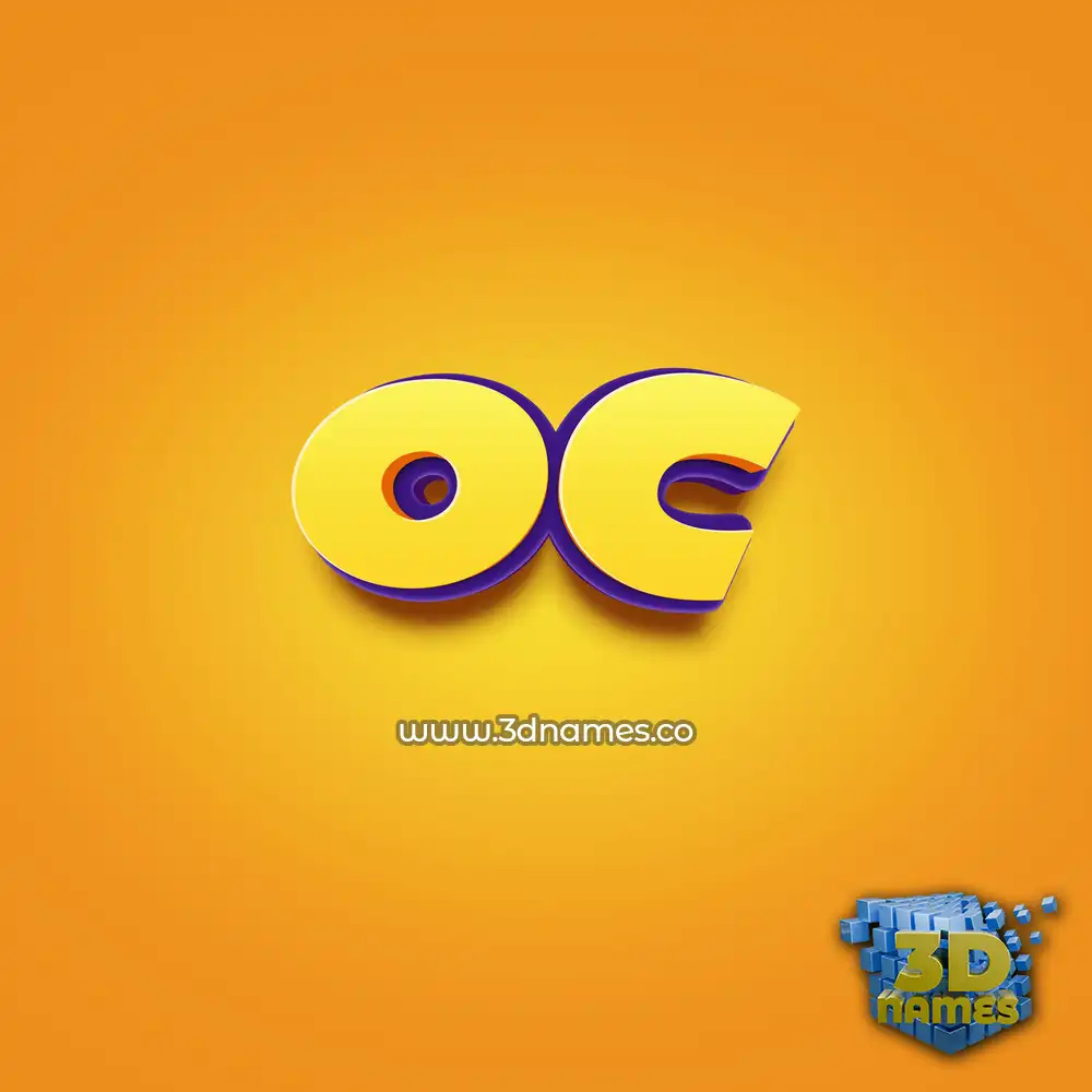 oc in Orange Toon style - 3D name wallpaper