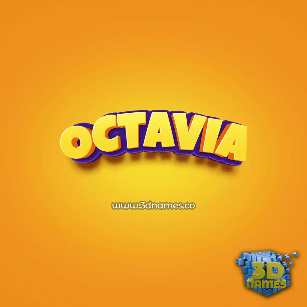octavia in Orange Toon style - 3D name wallpaper