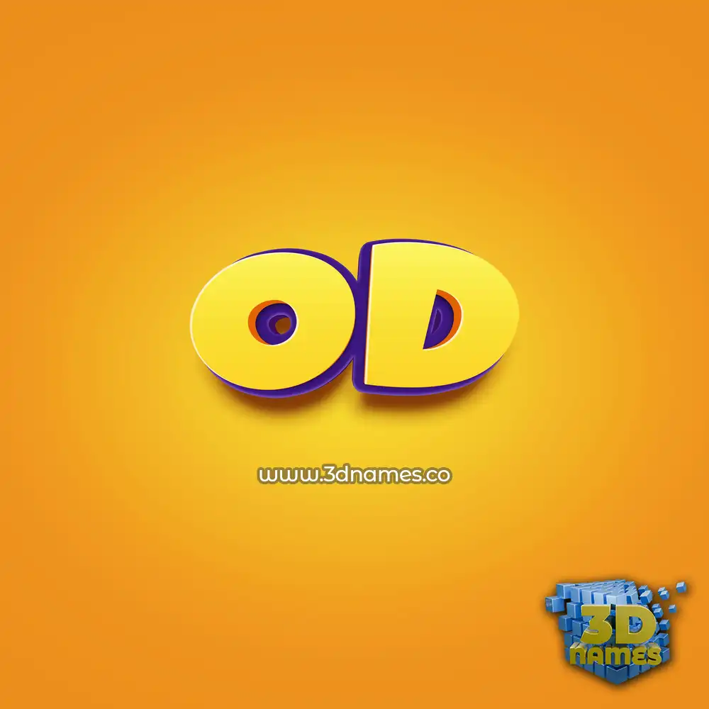 od in Orange Toon style - 3D name wallpaper