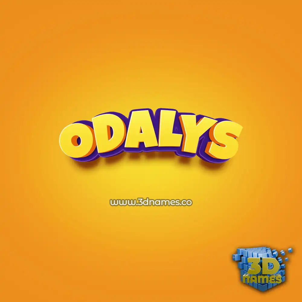 odalys in Orange Toon style - 3D name wallpaper