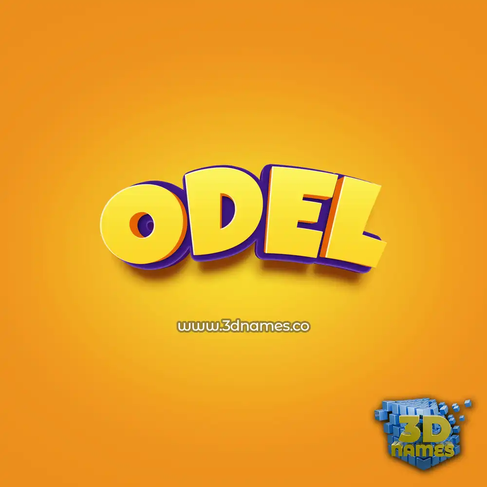 odel in Orange Toon style - 3D name wallpaper