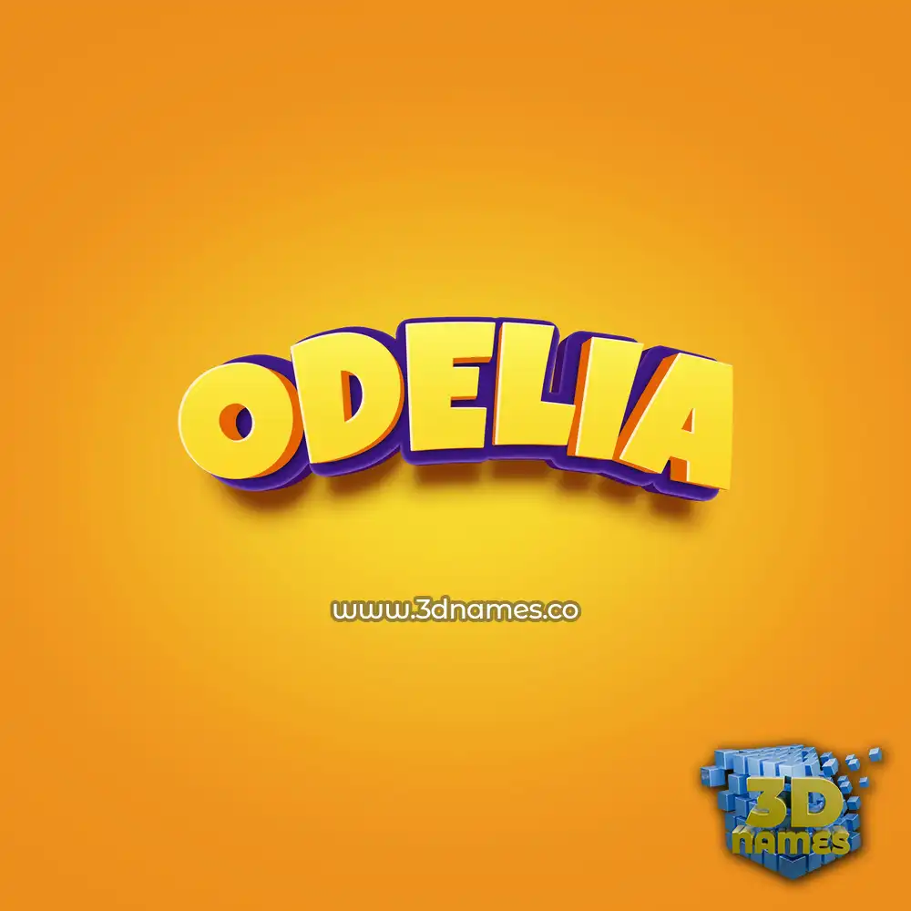 odelia in Orange Toon style - 3D name wallpaper