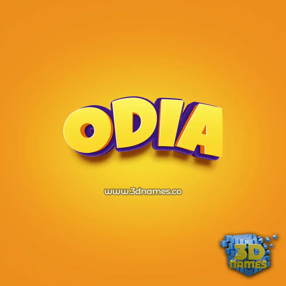 odia in Orange Toon style - 3D name wallpaper