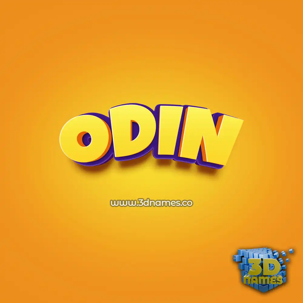 odin in Orange Toon style - 3D name wallpaper