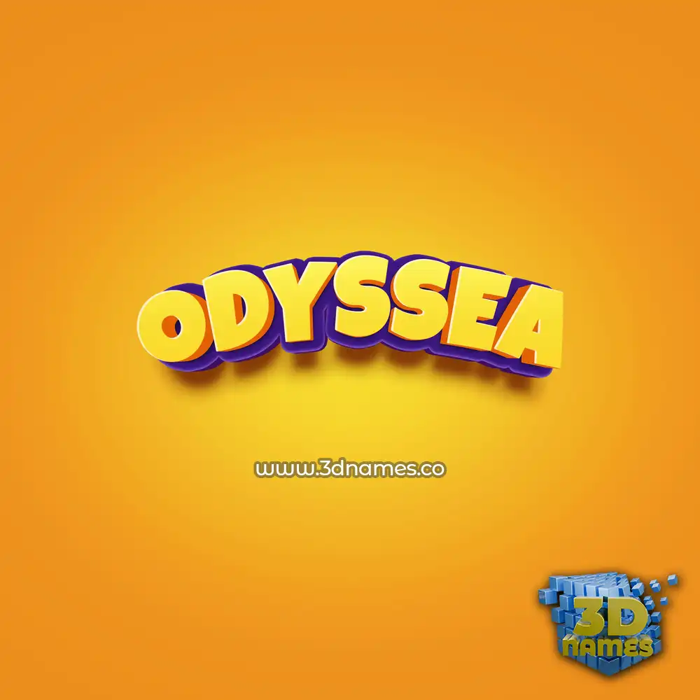 odyssea in Orange Toon style - 3D name wallpaper