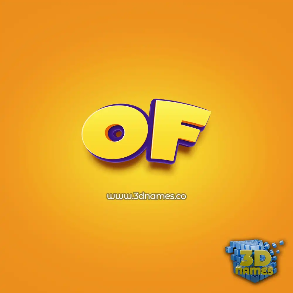 of in Orange Toon style - 3D name wallpaper