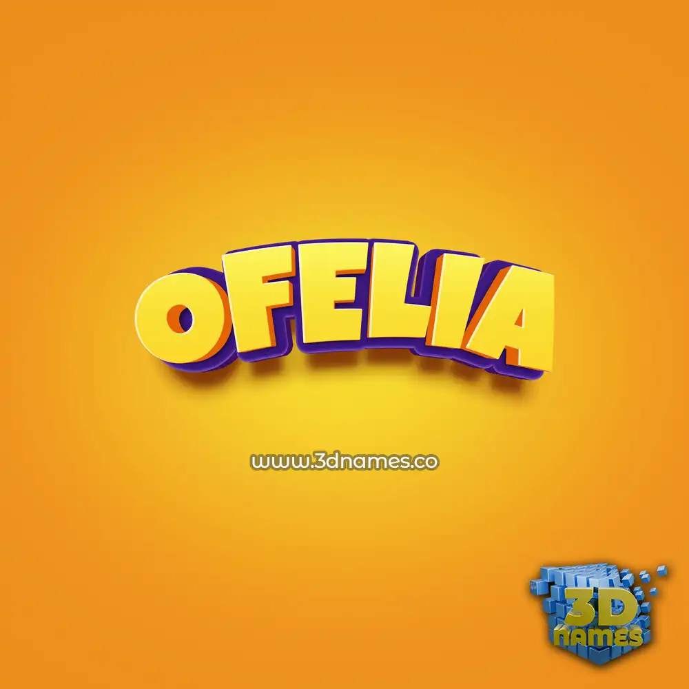 ofelia in Orange Toon style - 3D name wallpaper