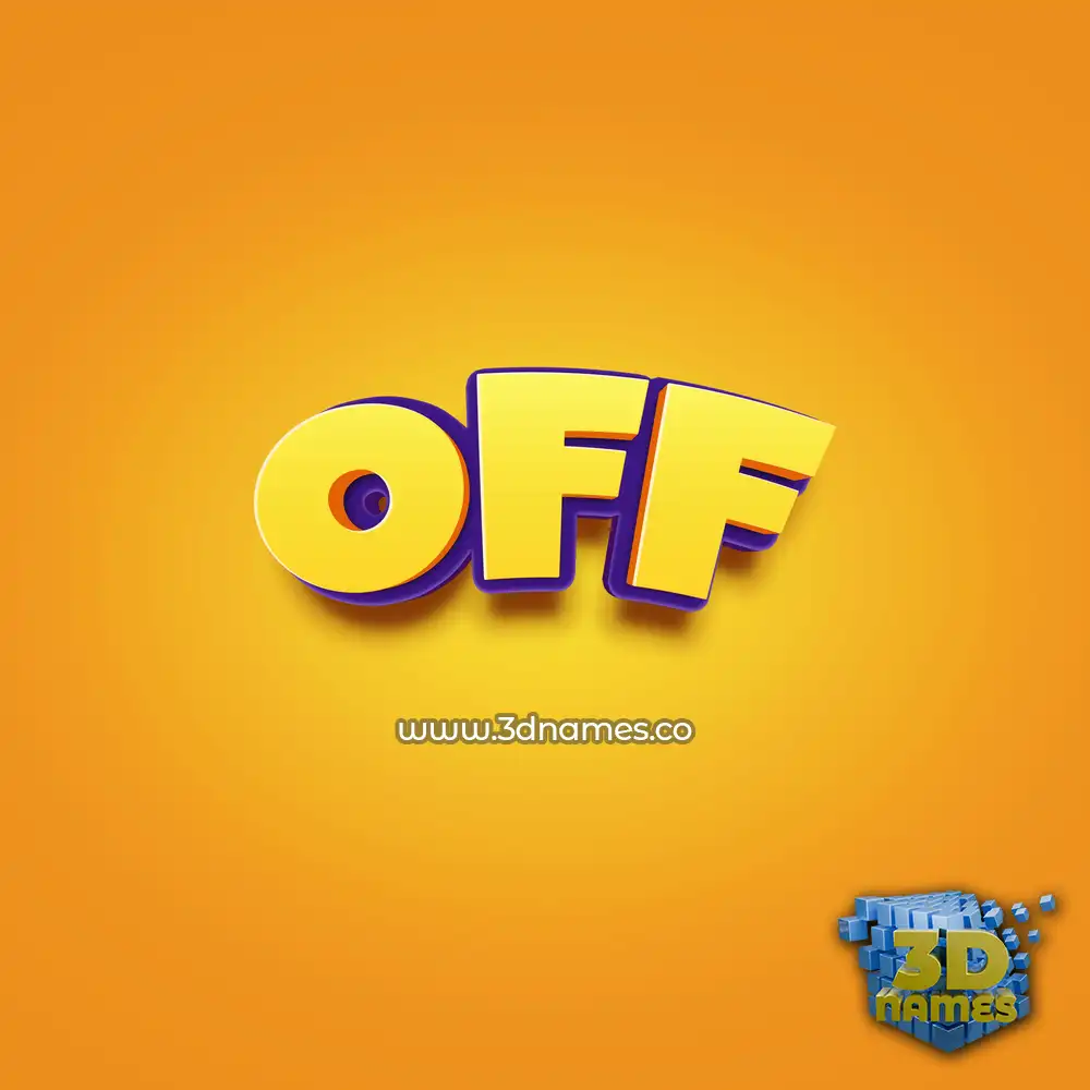 off in Orange Toon style - 3D name wallpaper