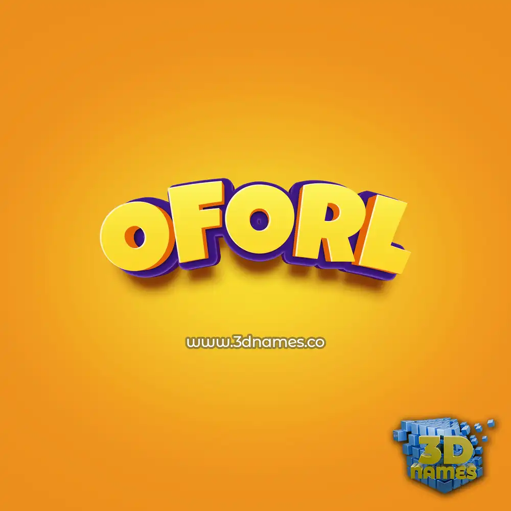 oforl in Orange Toon style - 3D name wallpaper