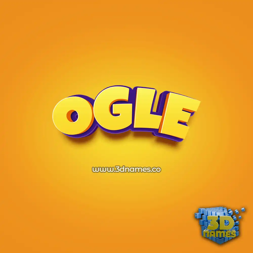 ogle in Orange Toon style - 3D name wallpaper